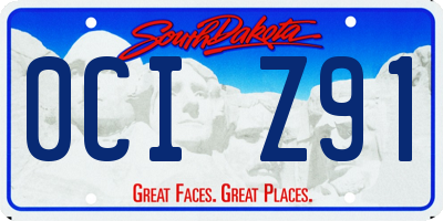 SD license plate 0CIZ91