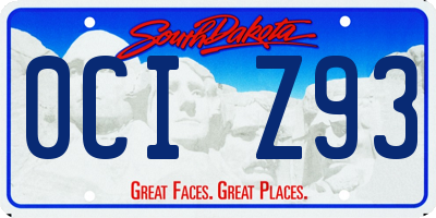 SD license plate 0CIZ93