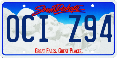 SD license plate 0CIZ94