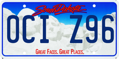 SD license plate 0CIZ96