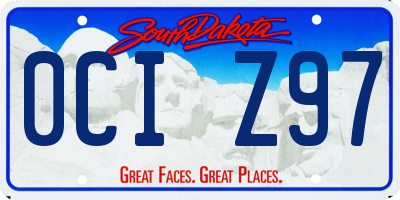 SD license plate 0CIZ97