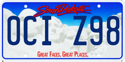 SD license plate 0CIZ98