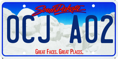 SD license plate 0CJA02