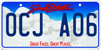 SD license plate 0CJA06