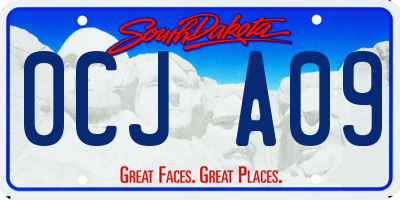 SD license plate 0CJA09