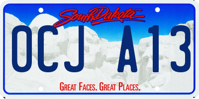 SD license plate 0CJA13