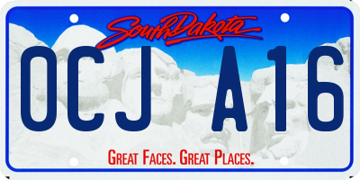 SD license plate 0CJA16