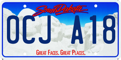 SD license plate 0CJA18