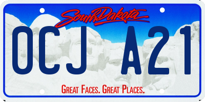 SD license plate 0CJA21