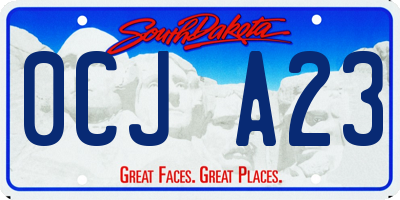 SD license plate 0CJA23