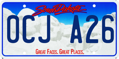 SD license plate 0CJA26