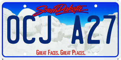 SD license plate 0CJA27