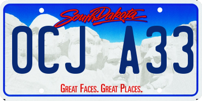 SD license plate 0CJA33