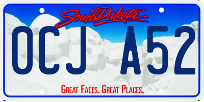 SD license plate 0CJA52