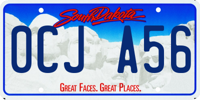 SD license plate 0CJA56