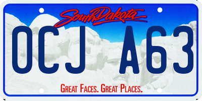 SD license plate 0CJA63