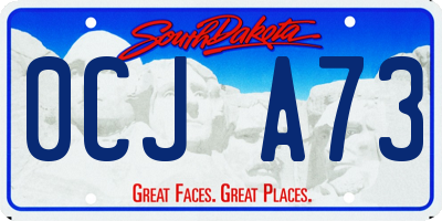 SD license plate 0CJA73