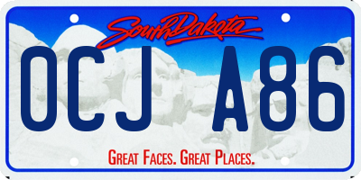 SD license plate 0CJA86