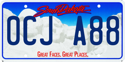 SD license plate 0CJA88