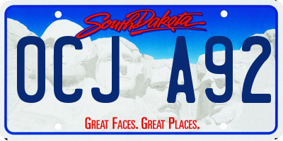 SD license plate 0CJA92