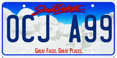 SD license plate 0CJA99