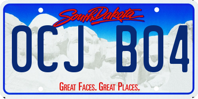 SD license plate 0CJB04