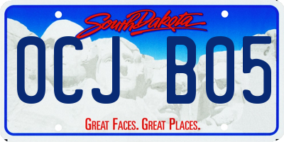 SD license plate 0CJB05