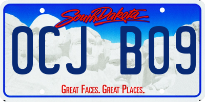 SD license plate 0CJB09