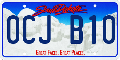 SD license plate 0CJB10