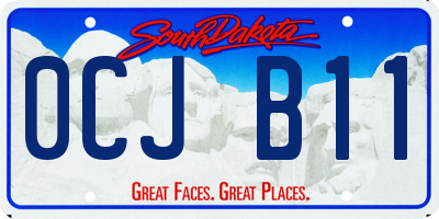 SD license plate 0CJB11