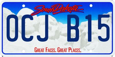 SD license plate 0CJB15