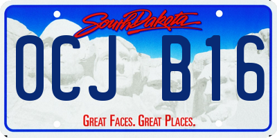 SD license plate 0CJB16