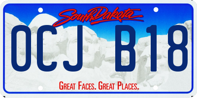 SD license plate 0CJB18