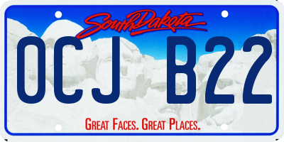 SD license plate 0CJB22