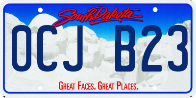 SD license plate 0CJB23