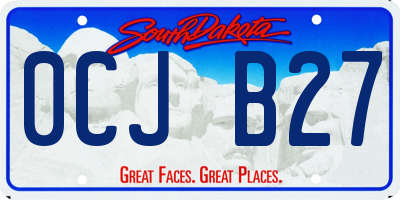 SD license plate 0CJB27