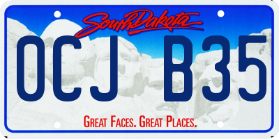 SD license plate 0CJB35
