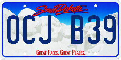 SD license plate 0CJB39