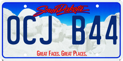 SD license plate 0CJB44