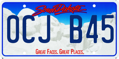 SD license plate 0CJB45