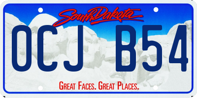 SD license plate 0CJB54