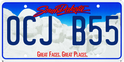 SD license plate 0CJB55