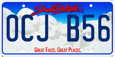 SD license plate 0CJB56