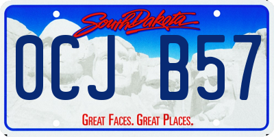 SD license plate 0CJB57