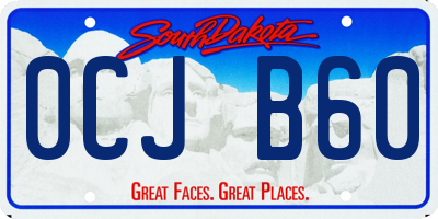 SD license plate 0CJB60