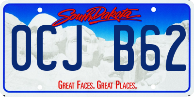 SD license plate 0CJB62