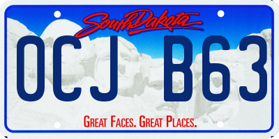 SD license plate 0CJB63