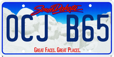 SD license plate 0CJB65