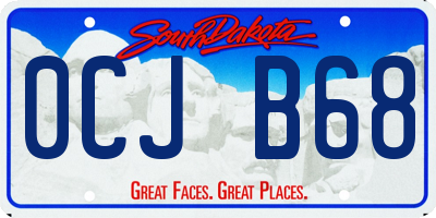 SD license plate 0CJB68