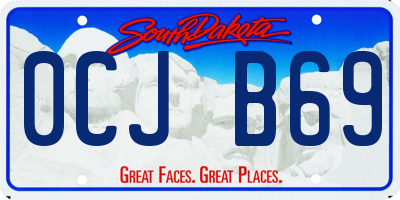SD license plate 0CJB69